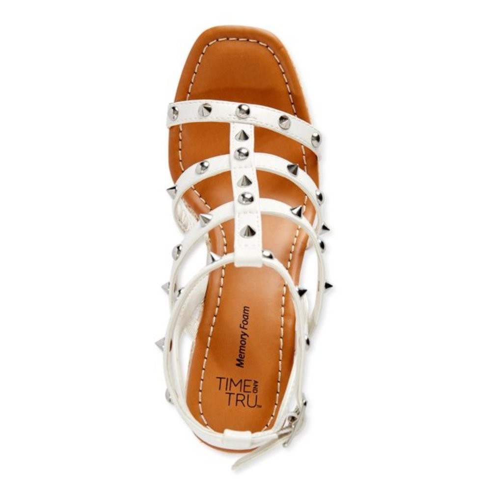 Time and Tru Women’s Studded Strap Wedge Sandals